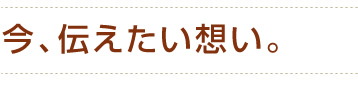 今、伝えたい想い。